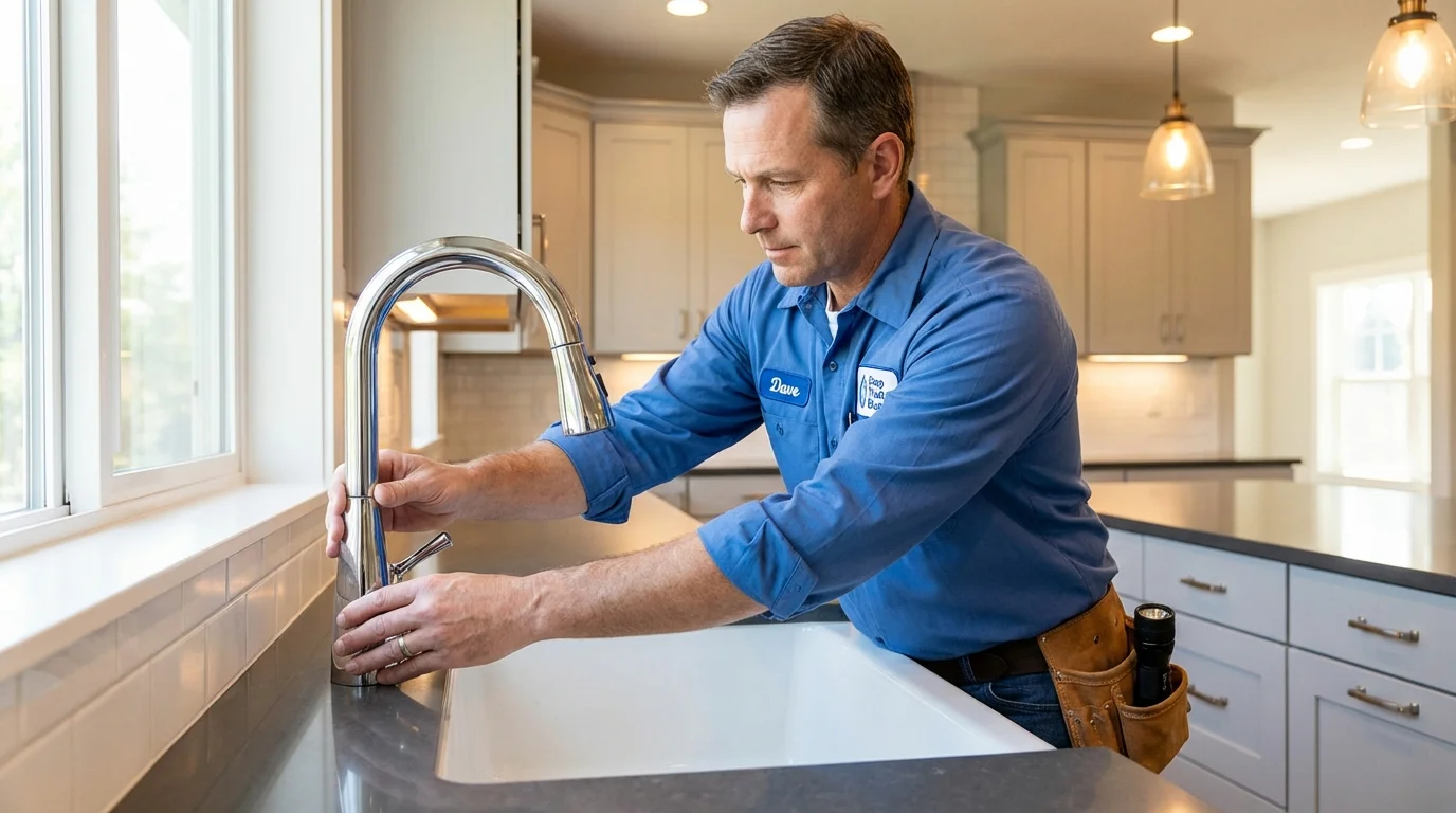 Kitchen faucet installation by Johns Plumbing LLC in Fair Grove